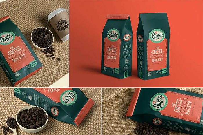 4 Coffee Pouch Mockups