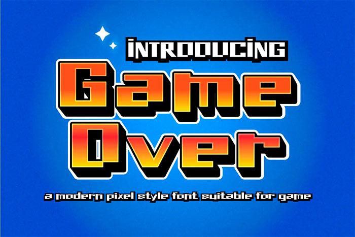 Game Over - Modern Pixel Style Font