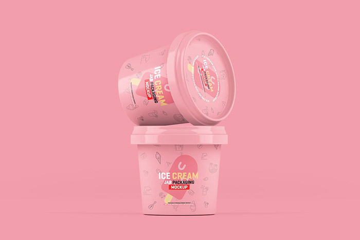 Ice Cream Jar Packaging Mockup