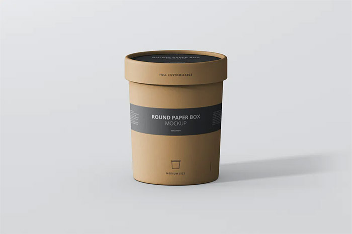 Paper Box Mockup Round