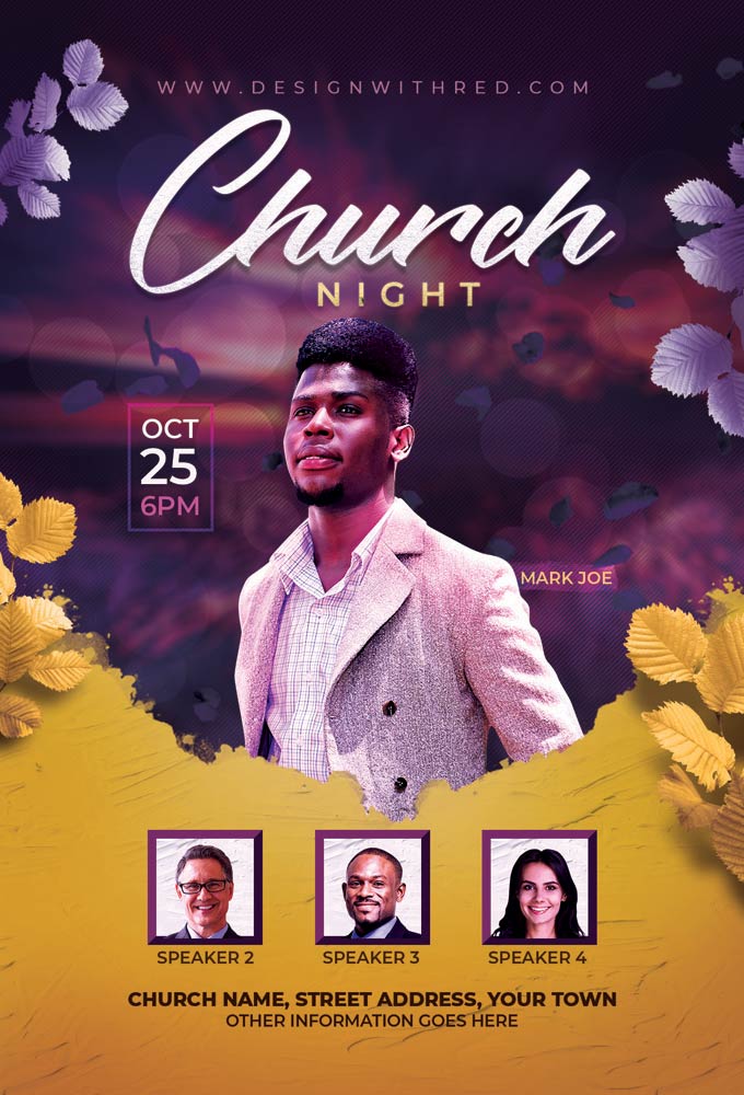 Church Night Free Flyer PSD Template