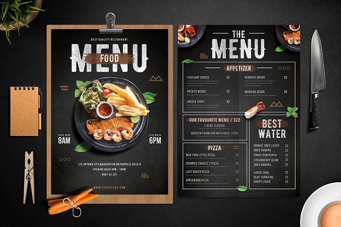 Modern Food Menu