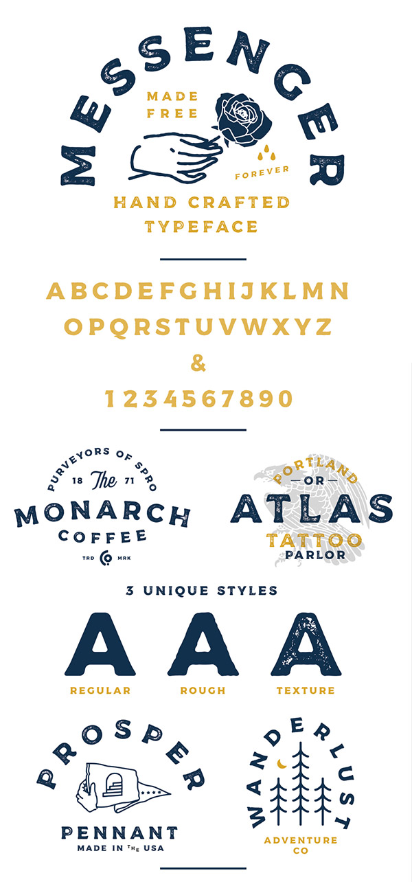 Messenger free fonts for designers