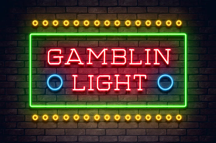 Gamblin Light neon sign fonts