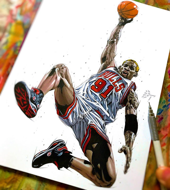 Dennis Rodman by japanese cartoonist Dai Tamura