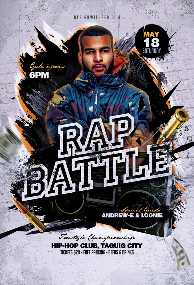 Rap Battle Free PSD Flyer Template