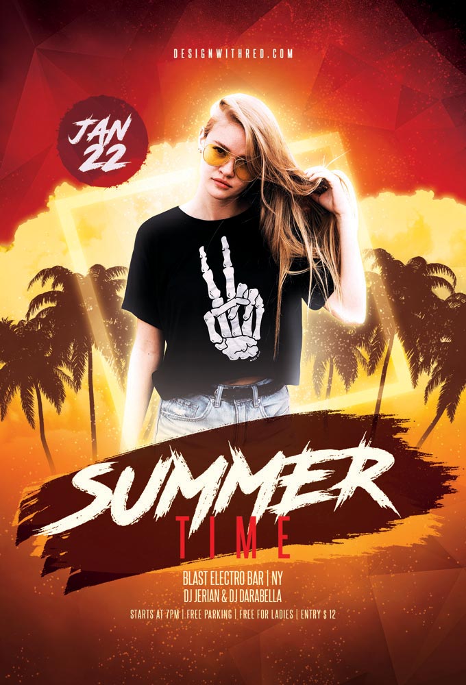 Summer Time Free PSD Flyer Template